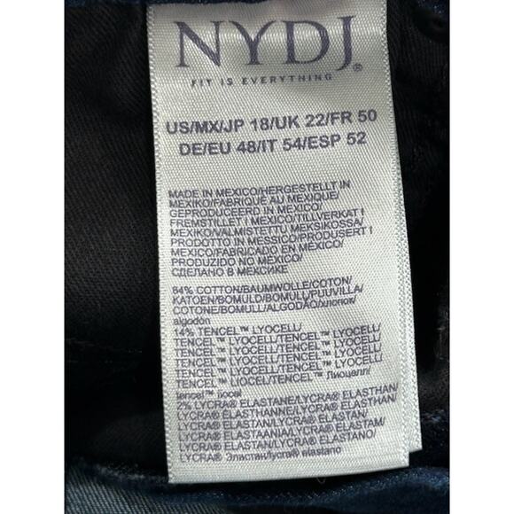 NYDJ Womens Sheri Slim Bootcut Jeans High Rise Denim Lift Tuck Tech Blue Size 18 - Picture 8 of 10